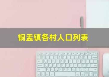 铜盂镇各村人口列表