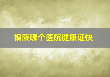 铜陵哪个医院健康证快