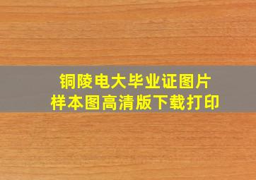 铜陵电大毕业证图片样本图高清版下载打印