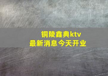 铜陵鑫典ktv最新消息今天开业