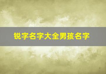 锐字名字大全男孩名字