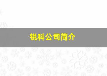 锐科公司简介