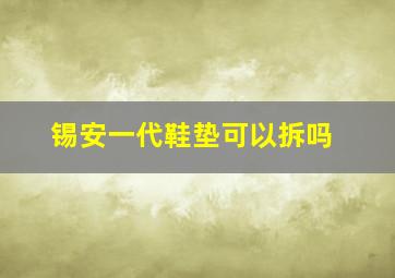 锡安一代鞋垫可以拆吗