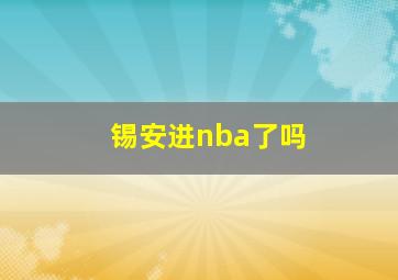 锡安进nba了吗