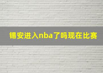 锡安进入nba了吗现在比赛