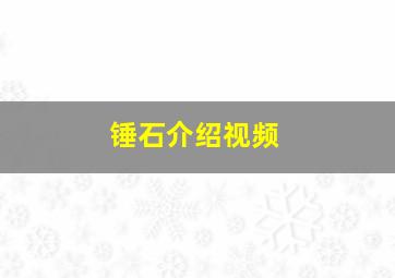 锤石介绍视频