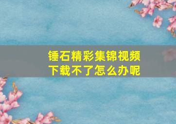 锤石精彩集锦视频下载不了怎么办呢