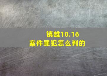 镇雄10.16案件罪犯怎么判的