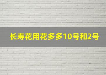 长寿花用花多多10号和2号