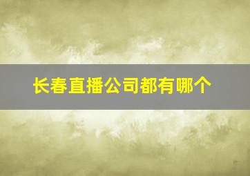 长春直播公司都有哪个