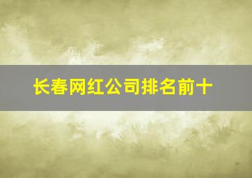 长春网红公司排名前十