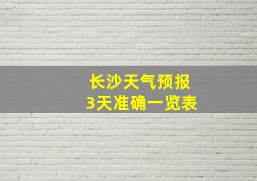 长沙天气预报3天准确一览表