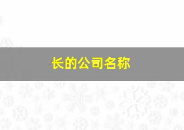 长的公司名称