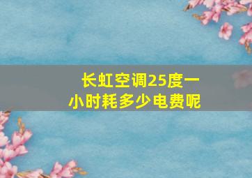 长虹空调25度一小时耗多少电费呢