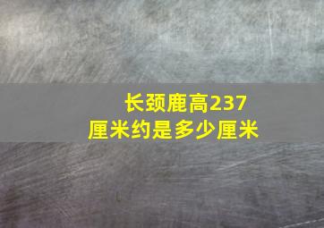 长颈鹿高237厘米约是多少厘米