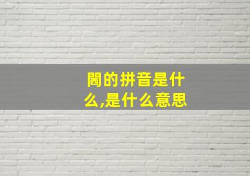 閪的拼音是什么,是什么意思