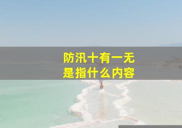 防汛十有一无是指什么内容