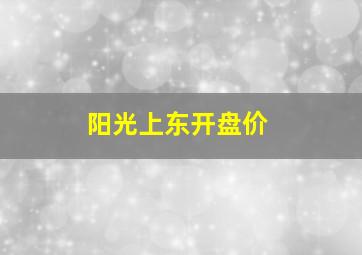 阳光上东开盘价