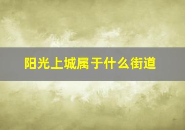 阳光上城属于什么街道