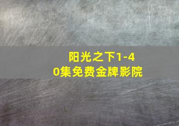 阳光之下1-40集免费金牌影院