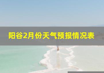 阳谷2月份天气预报情况表