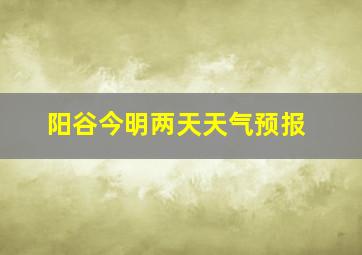 阳谷今明两天天气预报