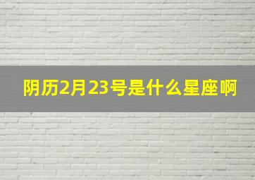 阴历2月23号是什么星座啊