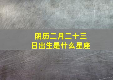 阴历二月二十三日出生是什么星座