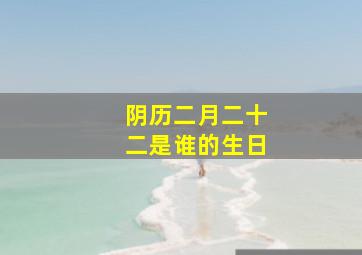 阴历二月二十二是谁的生日