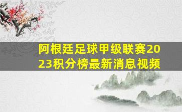 阿根廷足球甲级联赛2023积分榜最新消息视频