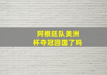 阿根廷队美洲杯夺冠回国了吗