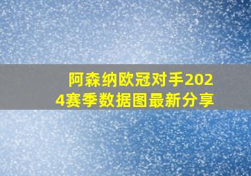 阿森纳欧冠对手2024赛季数据图最新分享