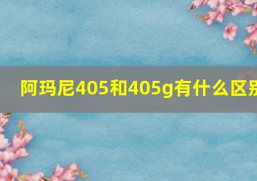 阿玛尼405和405g有什么区别