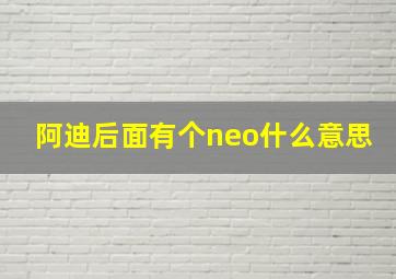 阿迪后面有个neo什么意思