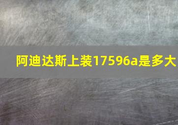 阿迪达斯上装17596a是多大