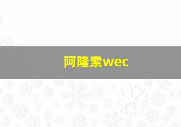 阿隆索wec