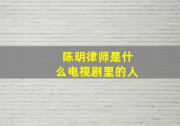 陈明律师是什么电视剧里的人