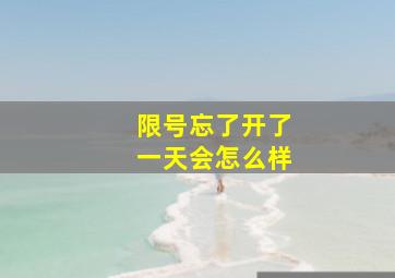 限号忘了开了一天会怎么样