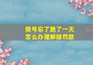 限号忘了跑了一天怎么办理解除罚款