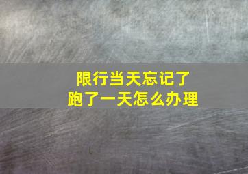 限行当天忘记了跑了一天怎么办理