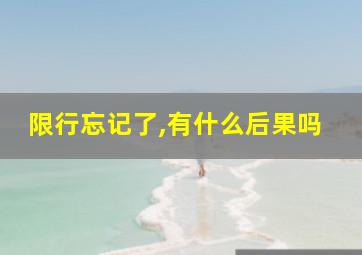 限行忘记了,有什么后果吗