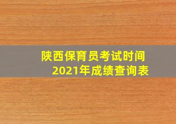 陕西保育员考试时间2021年成绩查询表