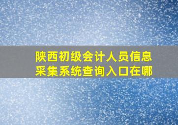 陕西初级会计人员信息采集系统查询入口在哪