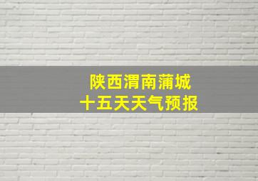 陕西渭南蒲城十五天天气预报