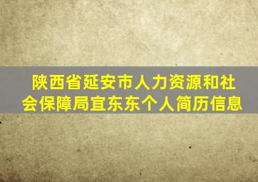 陕西省延安市人力资源和社会保障局宜东东个人简历信息