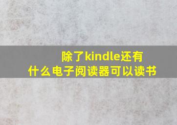 除了kindle还有什么电子阅读器可以读书