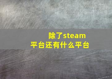 除了steam平台还有什么平台