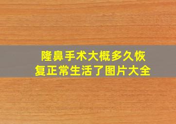 隆鼻手术大概多久恢复正常生活了图片大全