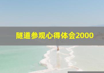 隧道参观心得体会2000