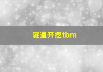 隧道开挖tbm